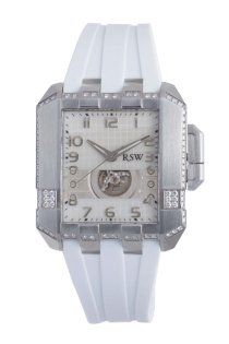 RSW Men's 7110.MS.R2.21.D1 Crossroads Square Diamond Mother-of-Pearl Automatic Rubber Watch