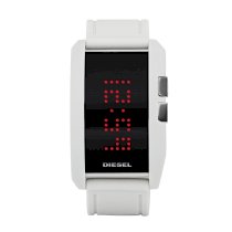 Diesel Watches Men's White Color Domination LED Digital Black Dial Watch