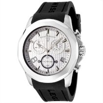 Swiss Legend Men's 40042-02 Chronograph Stainless Steel Black Rubber Silver Dial Watch