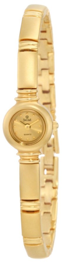 Swistar Women's 4007-1L Swiss Quartz Gold Plated Stainless Steel Dress Watch