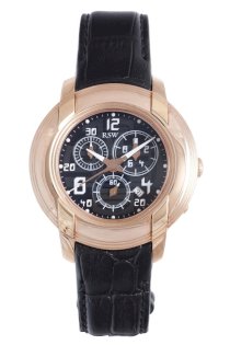 RSW Men's 4130.PP.L1.12.00 Volante Rose Gold Sapphire Crystal Black Dial Chronograph Watch