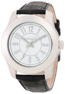 Lancaster Men's OLA0468BN-NR Non Plus Ultra White Dial Black Leather Watch