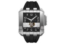 RSW Men's 7110.MS.R1.12.D1 Crossroads Square Automatic Diamond Black Rubber Watch