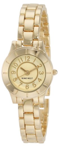  Nine West Women's NW1190CHGB Gold-Tone Champagne Dial Bracelet Watch