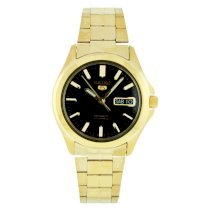 Seiko Men's SNKL02 Gold Plated Stainless Steel Analog with Black Dial Watch