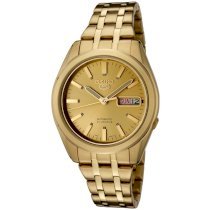 Seiko Men's SNKH02 Seiko 5 Automatic Gold Dial Gold-Tone Stainless Steel Watch