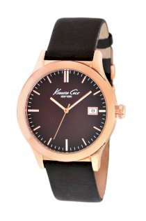 Kenneth Cole New York Men's KC1855 Classic Rose Gold Black Dial Strap Watch