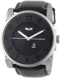  Vestal Men's DOP006 Doppler Matte Silver Black Leather Watch