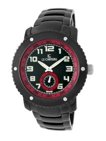 Le Chateau Men's 5412MGUN-BLKandRED Sports Dinamica Collection Sub-second Hand Gun-metal Watch