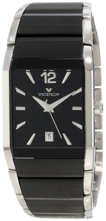 Viceroy Men's 47477-55 Black Ceramic Square Stainless-steel Date Watch
