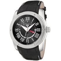 Swiss Legend Men's 10005G-01 Traveler GMT Collection Black Dial Black Leather Watch