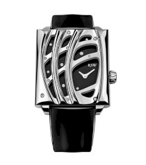RSW Women's 6020.BS.L1.11.DS Wonderland Rectangular Black Dial Diamond Patent Leather Watch