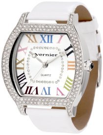 Vernier Women's VNR11089WT Classic Fashion Glossy Polyurethane Quartz Watch