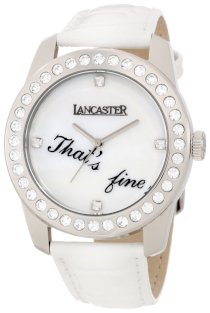 Lancaster Women's OLA0476BN-BN Non Plus Ultra Mother of Pearl Dial White Leather Watch