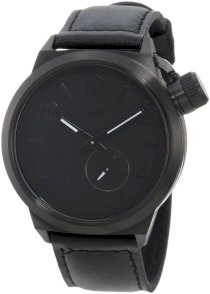  Vestal Men's CTN3L02 Canteen All Black with Charcoal Enamel Crown Watch