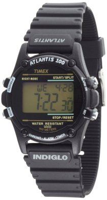 Timex Men's T5K463 Atlantis 100 Black Case with Black Resin Strap Watch