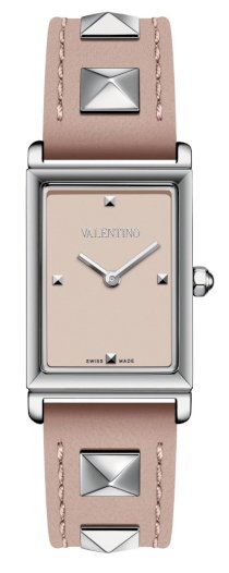 Valentino Women's V59SBQ9997S111 Rockstud Rectangular PInk Leather Watch