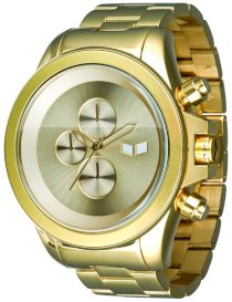 Vestal Men's ZR3005 ZR-3 Oversized Gold Minimalist Chronograph Watch