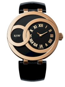 RSW Women's 6025.PP.L1.12.00 Wonderland Round Rose-Gold Roman Numerals Black Patent Leather Watch