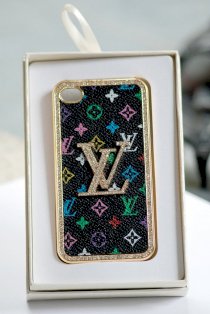 Ốp lưng iPhone 4/4S LV (Louis Vuitton) da đính đá North 6191