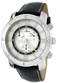 Le Chateau Men's GU353JS-WHT Sports Dinamica Collection Chronograph Leather Band Watch