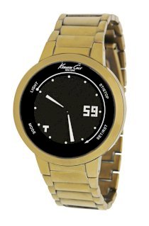 Kenneth Cole New York Men's KC9044 KC-Touch Black Screen Digi-Touch Gold Bracelet Watch