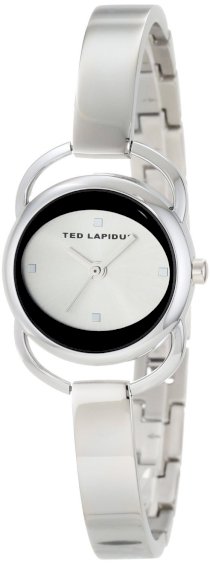 Ted Lapidus Women's A0285RBPX Silver Dial Silver Tone Semi-Bangle Base Metal Watch