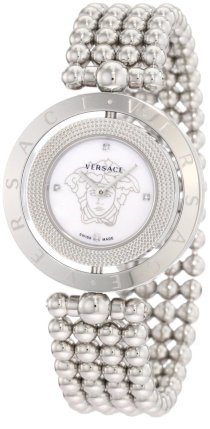Versace Women's 79Q99SD497 S099 Eon Two Rings Mother-Of-Pearl Diamond Steel Bracelet Watch