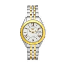 Seiko Men's SNKL36 Two Tone Stainless Steel Analog with White Dial Watch