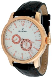 Le Chateau Men's Captiva Dual Dial Automatic Watch with Leather Strap #5430M-7
