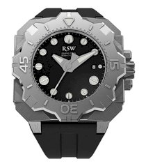 RSW Men's 7050.MS.R1.1.00 Diving Tool Black Dial Rotating Bezel Water Resistant Rubber Watch