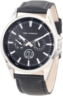 Ted Lapidus Men's 5118203 Black Textured Dial Black Leather Watch