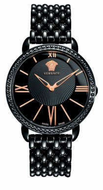 Versace Women's M6Q60D008 S060 Krios Black IP Black Dial Sapphire Crystal Watch