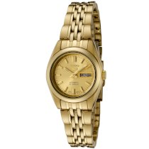 Seiko Women's SYMA38K Seiko 5 Automatic Gold Dial Gold-Tone Stainless Steel Watch