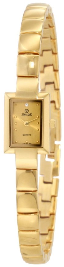 Swistar Women's 4005-1L Swiss Quartz Gold Plated Stainless Steel Dress Watch