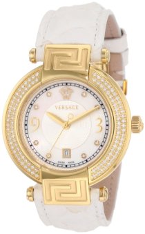 Versace Women's 68Q71SD498 S001 Reve 3 H White Genuine Python Mother-Of-Pearl Diamond Watch