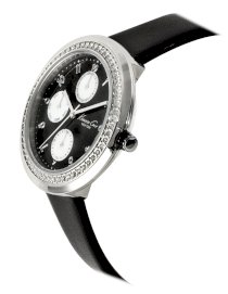 Kenneth Cole New York Women's KC2526 Iconic Multi-Function Black Leather Watch
