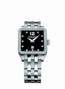 Louis Erard Women's 20700SE12.BMA18 Emotion Square Automatic Black Dial Steel Diamond Watch
