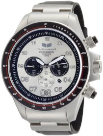 Vestal Men's ZR3L003 Classic ZR-3 Silver Case Black Leather Chronograph Watch