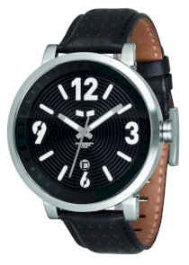  Vestal Men's DPL002 Doppler Slim Silver and Black Leather Watch