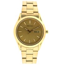 Seiko Mens Gold Tone Day and Date Watch SGF724