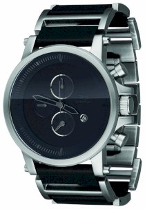  Vestal Men's PLE032 Plexi Silver Case Black Dial Black Leather Watch