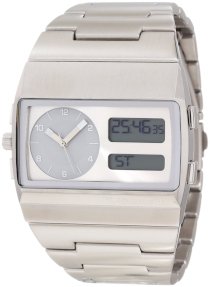  Vestal Men's MMC039 Metal Monte Carlo All Silver Analog and Digital Watch