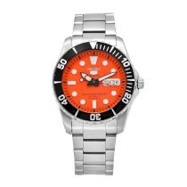 Seiko Men's SNZF19 Sports Stainless-Steel Automatic Orange Dial Watch