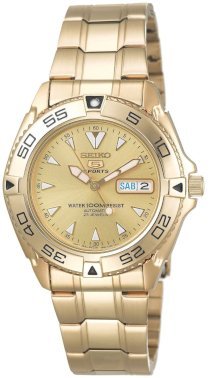 Seiko Men's SNZB34 Seiko 5 Automatic Gold-Tone Stainless-Steel Bracelet Watch
