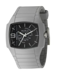 Diesel Men's DZ1329 Grey Silicone Quartz Watch with Black Dial