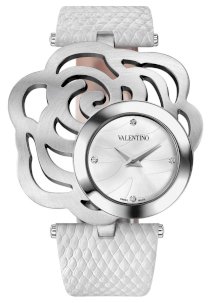 Valentino Women's V55MBQ9901S001 Rosier Stainless Steel Rose White Leather Watch