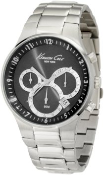 Kenneth Cole New York Men's KC9161 Classic 3500 Series Round Chronograph Contemporary Sub-Eye Black Watch