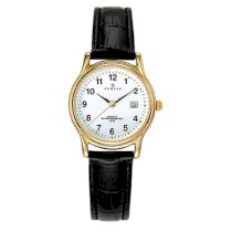 Certus Women's 646500 Quartz Date Black Calfskin Band Watch
