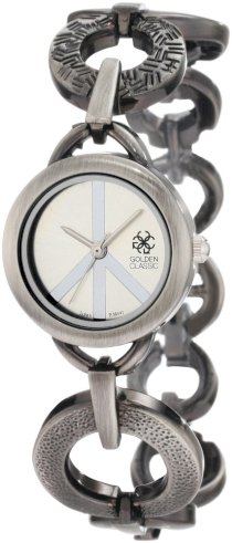 Golden Classic Women's 2206-silver "Peacefully Yours" Circular Silver Linked Bracelet Watch